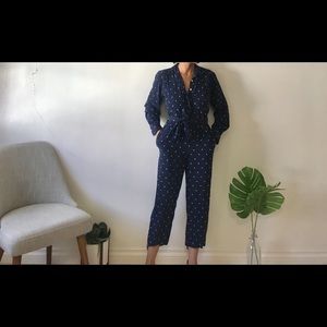 VINTAGE Navy Paisley Jumpsuit